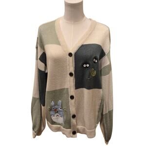 Her Universe My Neighbor Totoro Cardigan Sweater Anime Ghibli Patchwork Medium